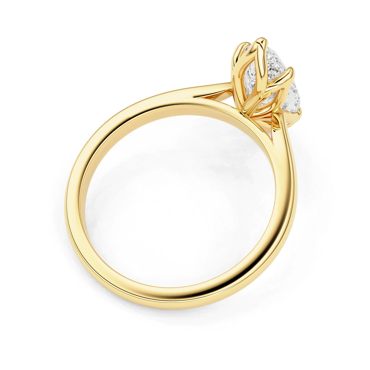 Marquise Purity Petal Solitaire Cathedral Engagement Ring