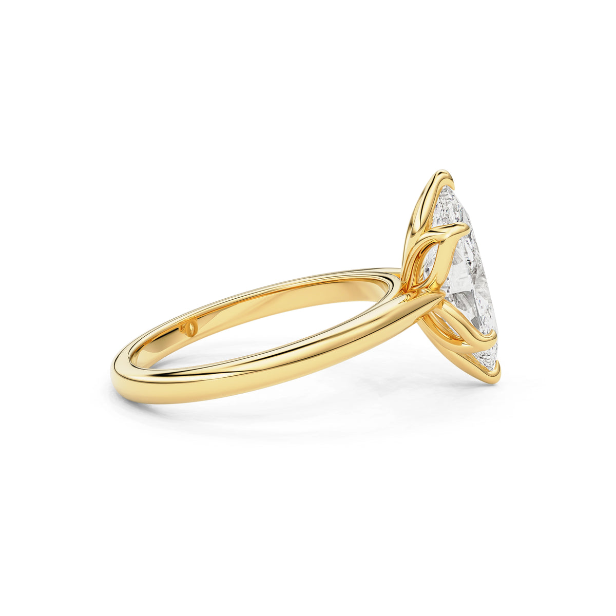 Marquise Purity Petal Solitaire Cathedral Engagement Ring