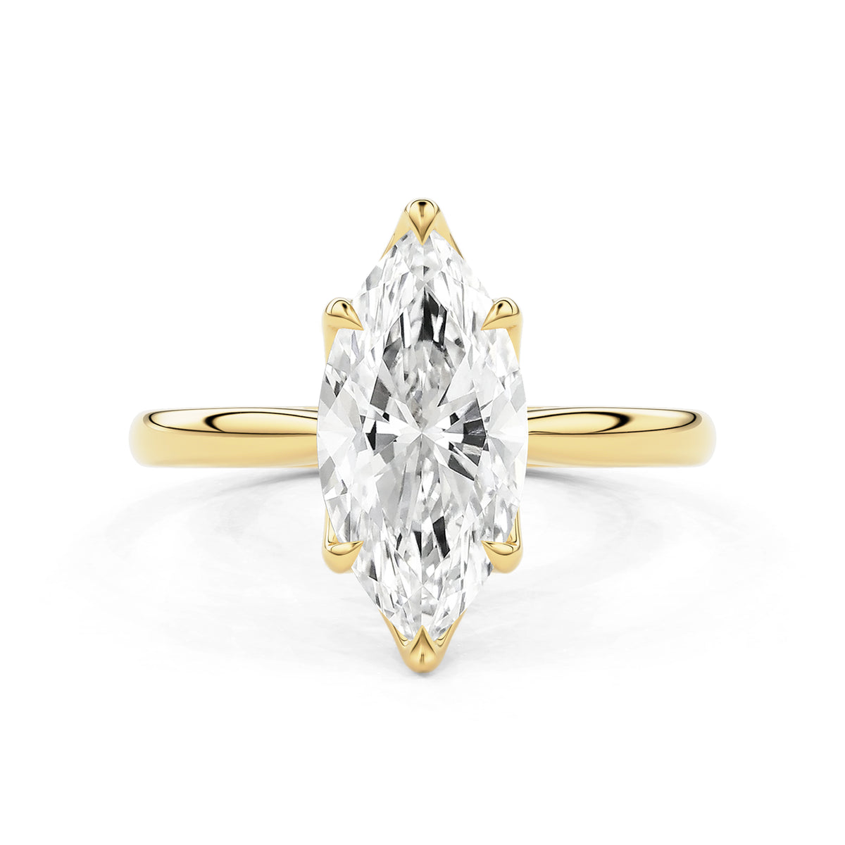 Marquise Purity Petal Solitaire Cathedral Engagement Ring