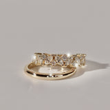 Marquise Accented Half Eternity Ring, Marquise & Round Brilliant