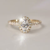 Emily Forever Halo Engagement Ring, Oval Cut With Pavé