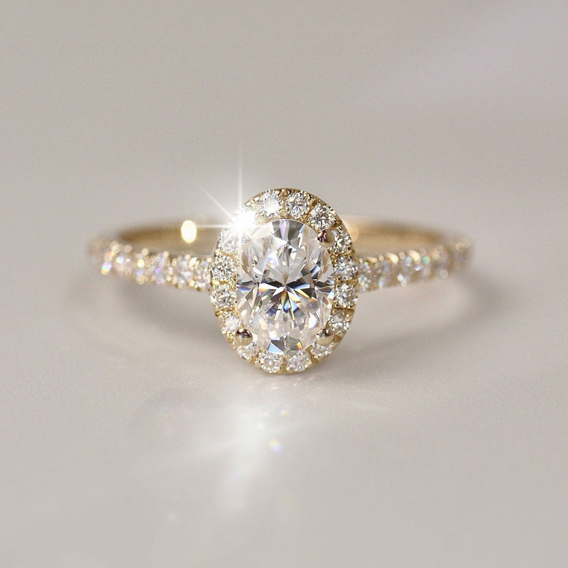 Emily Forever Halo Engagement Ring, Oval Cut With Pavé