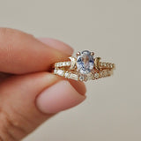 Whistler Doom Moon Blue Sapphire Engagement Ring, Pavé