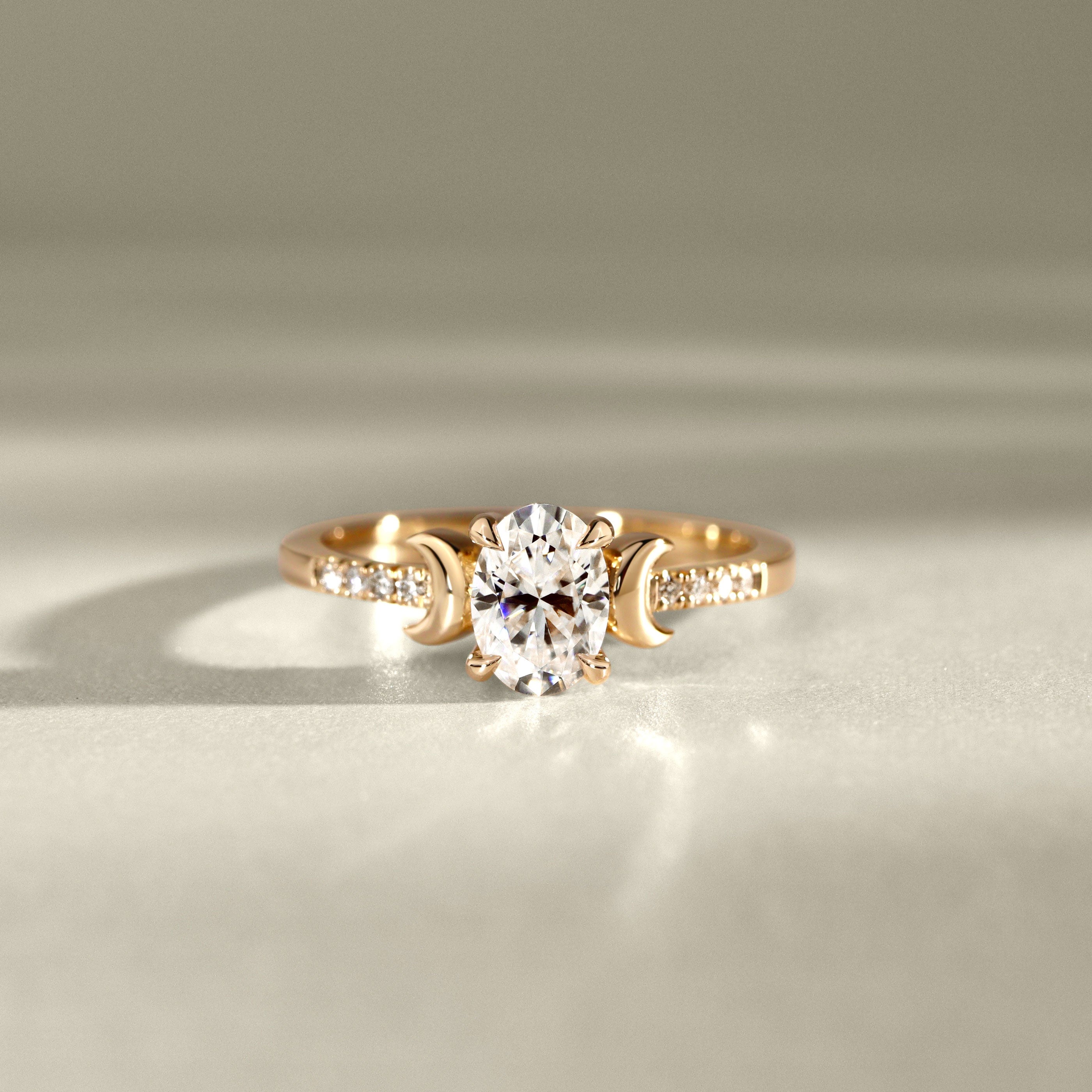 Whistler Moon Engagement Ring, Oval Brilliant With Pavé