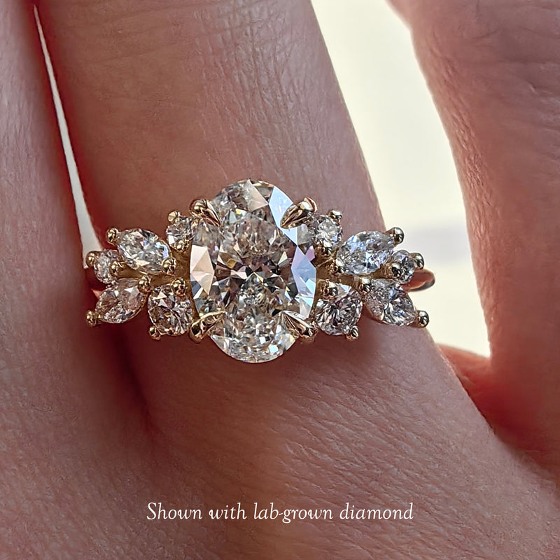 Oval Anna's Dream Engagement Ring, Oval Brilliant With Marquise
