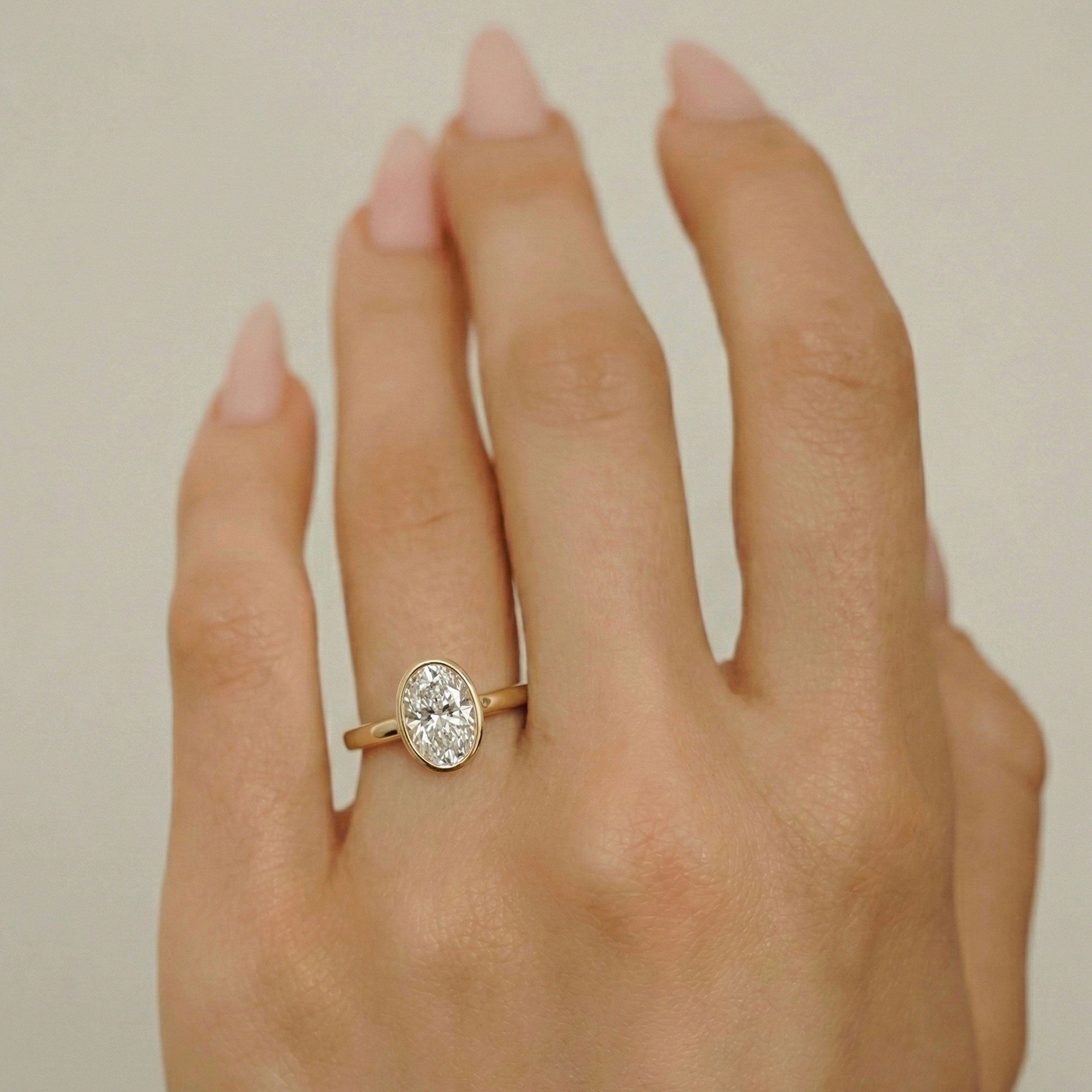 Carmen Oval Full Bezel Cathedral Engagement Ring