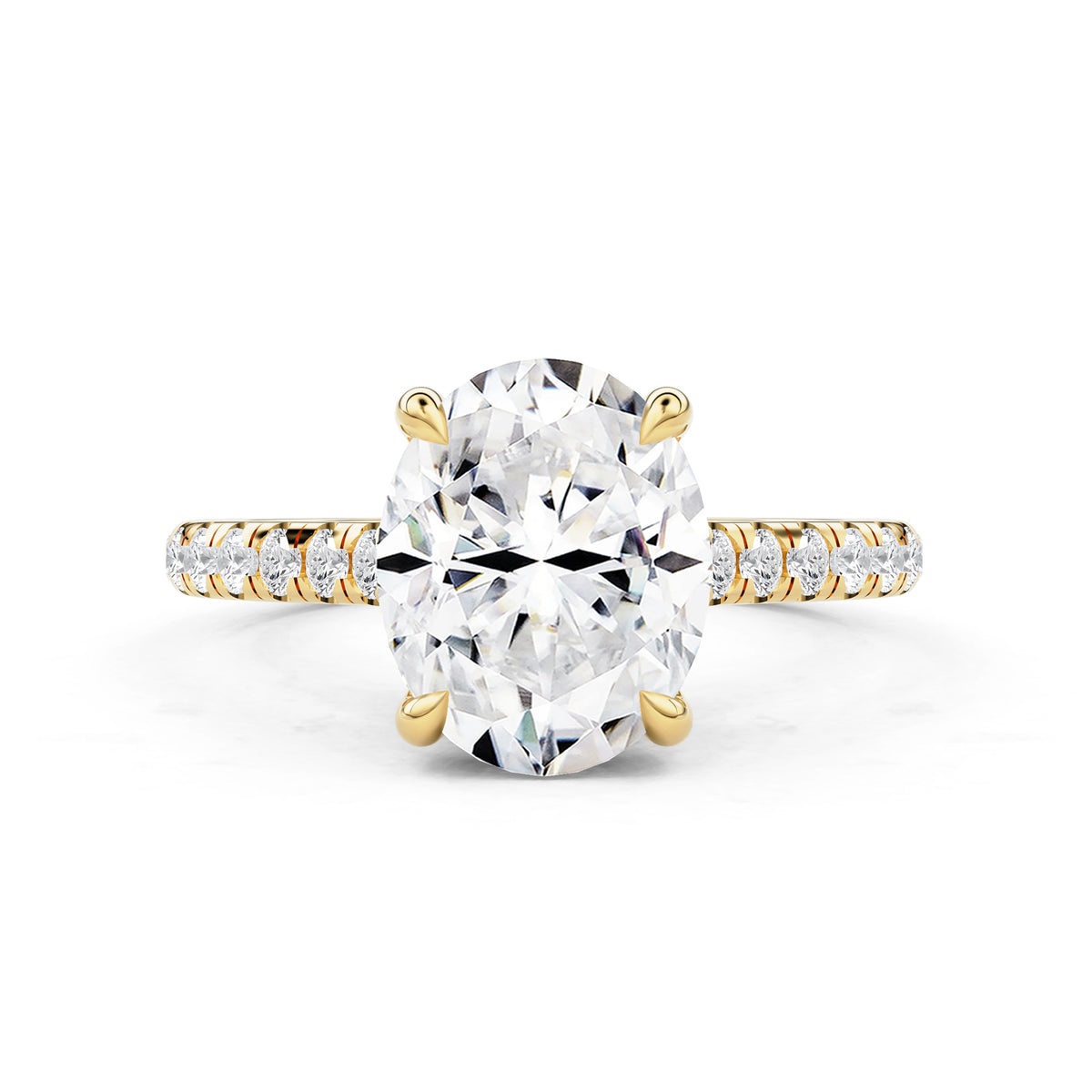 Lily Oval Double Hidden Halo Cathedral Engagement Ring