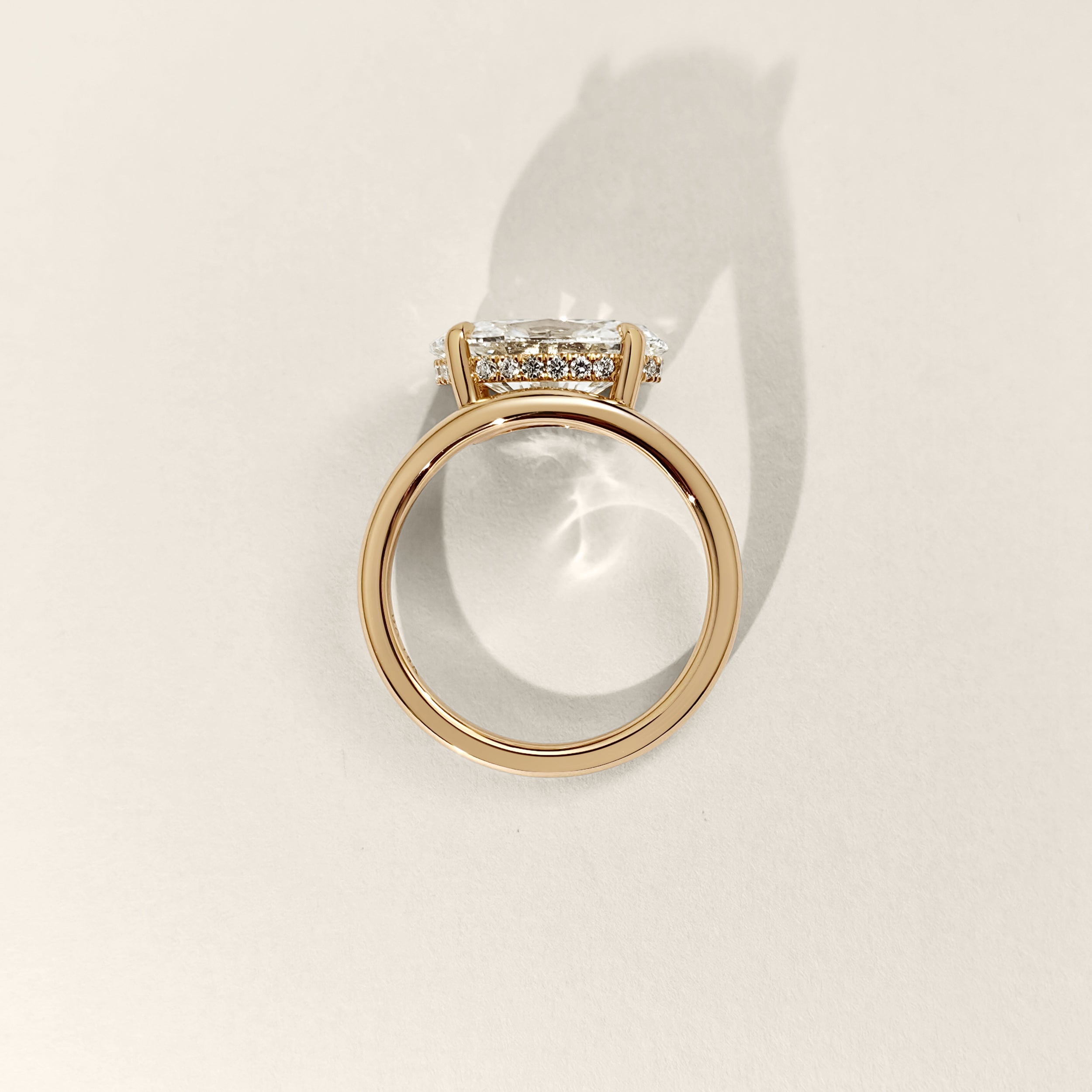 Orla Curved Band Solitaire Engagement Ring, Oval Cut