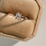 Oval Purity Petal Solitaire Engagement Ring, Moissanite/Lab Grown Diamond