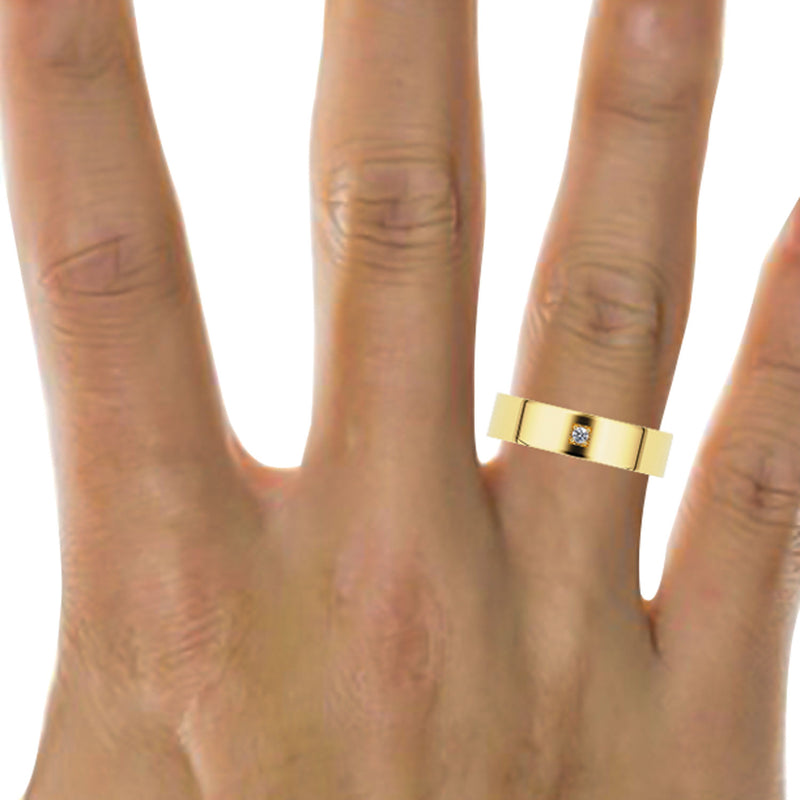 5.5mm Single Bright Cut Forever Wedding Band, 14k Gold