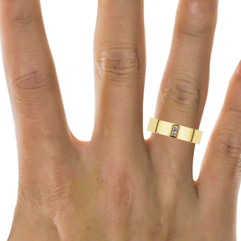 5.5mm Bright Cut Forever Wedding Band, 14k Gold