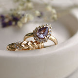 Queen Charlotte Island Pink Sapphire Ring, Pear With Halo