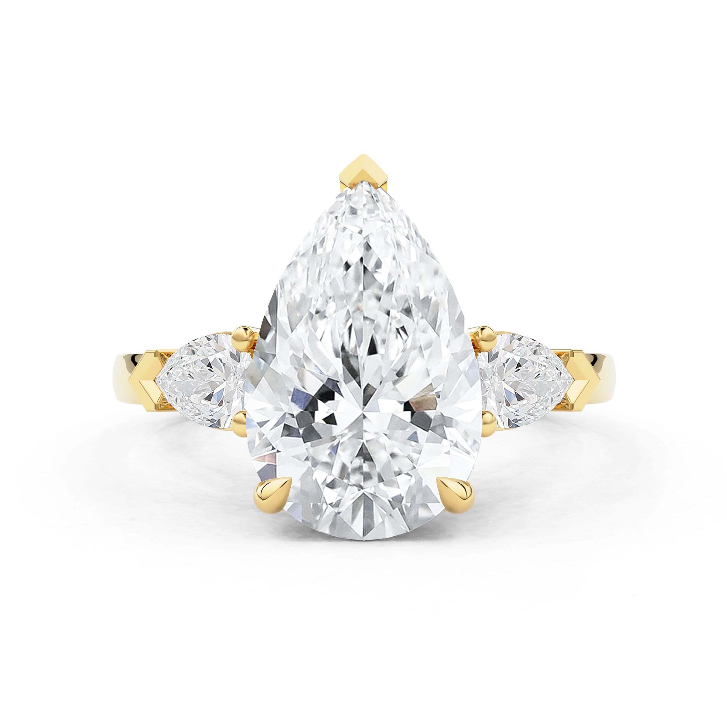 Tiana Pear Cut Three Stone Engagement Ring