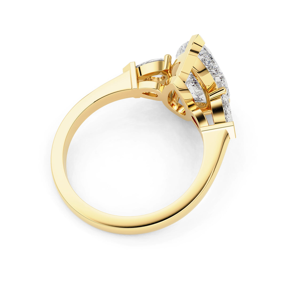 Tiana Pear Cut Three Stone Engagement Ring