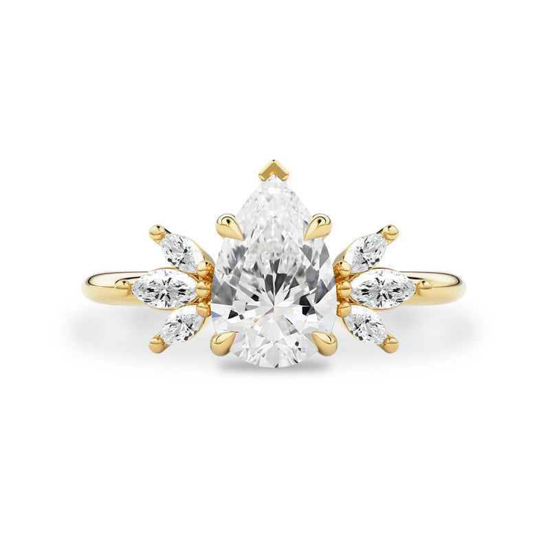 Wings of Love Engagement Ring, Pear Brilliant With Marquise