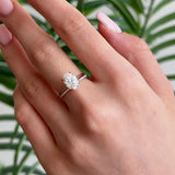 Ava Solitaire Cathedral Engagement Ring, Moissanite/Lab Diamond