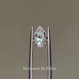 Paula Pear Forever Halo Engagement Ring, Moissanite/Lab Grown Diamond