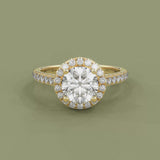 Kate Forever Halo Engagement Ring, Round Brilliant Cut With Pavé