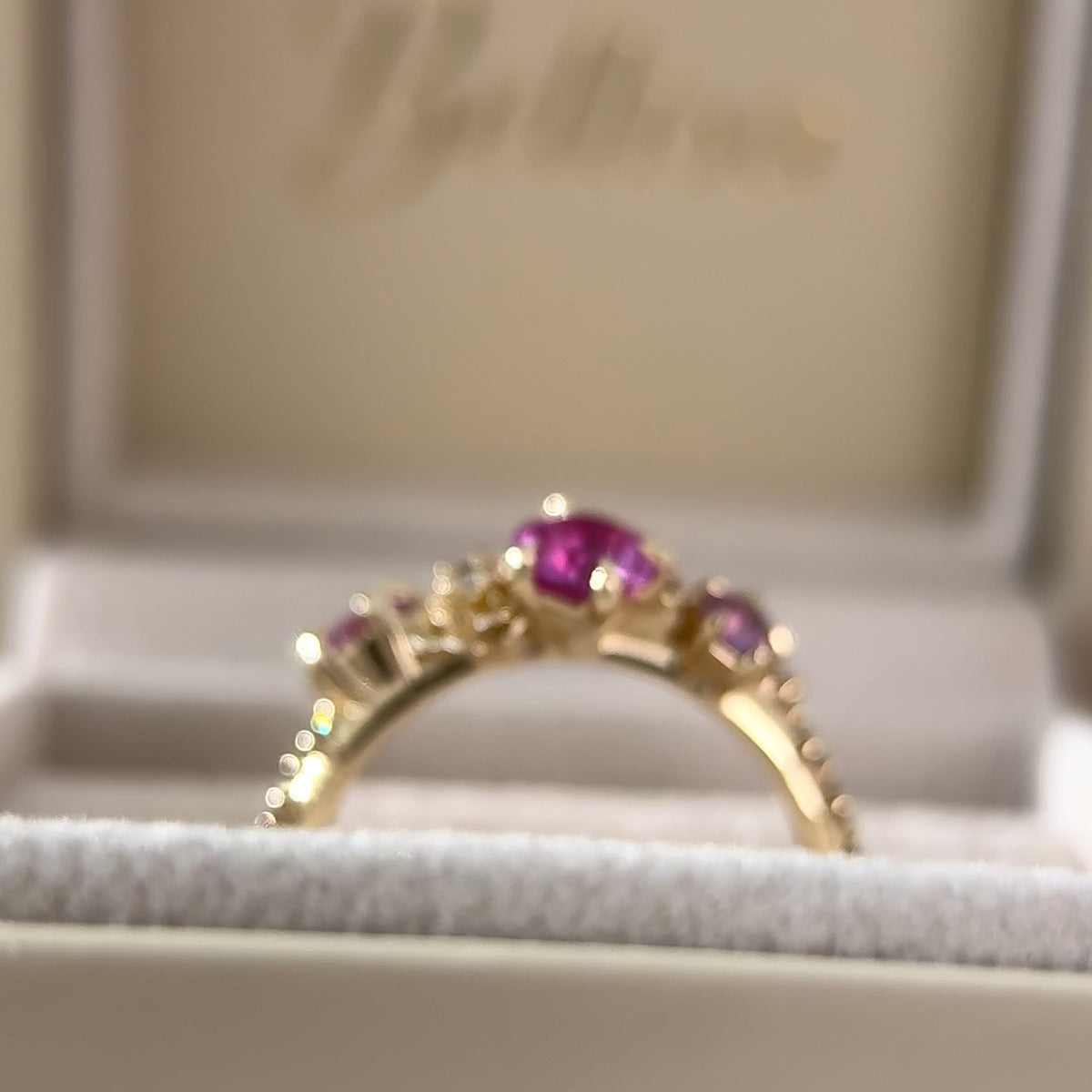 pink sapphire rose blossom nature inspired engagement ring
