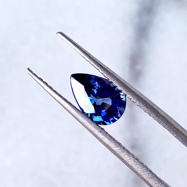 Pear Cut Natural Dark Blue Sapphire 1.21ct 7.95x5.47x3.83MM