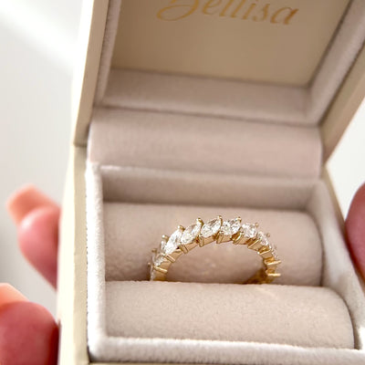Slanted Marquise diamond eternity ring