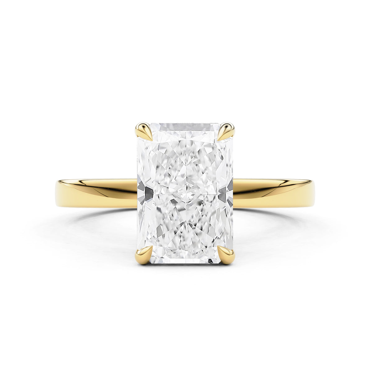Serelle Radiant Cut Raised Hidden Halo Engagement Ring
