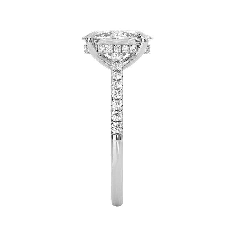 Riley Oval Hidden Halo Engagement Ring, Accents