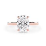 Ivy Oval Hidden Halo Engagement Ring, Moissanite/Lab Grown Diamond