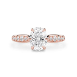 Cinderella Petal Cathedral Engagement Ring, Moissanite/Lab Diamond