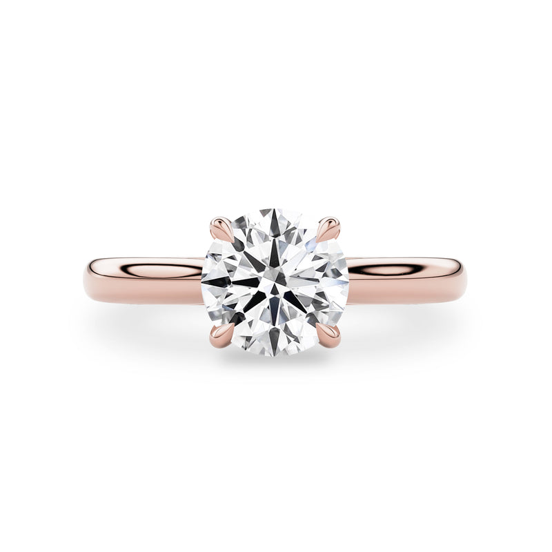 Claire Solitaire Cathedral Engagement Ring, Moissanite/Lab Grown Diamond