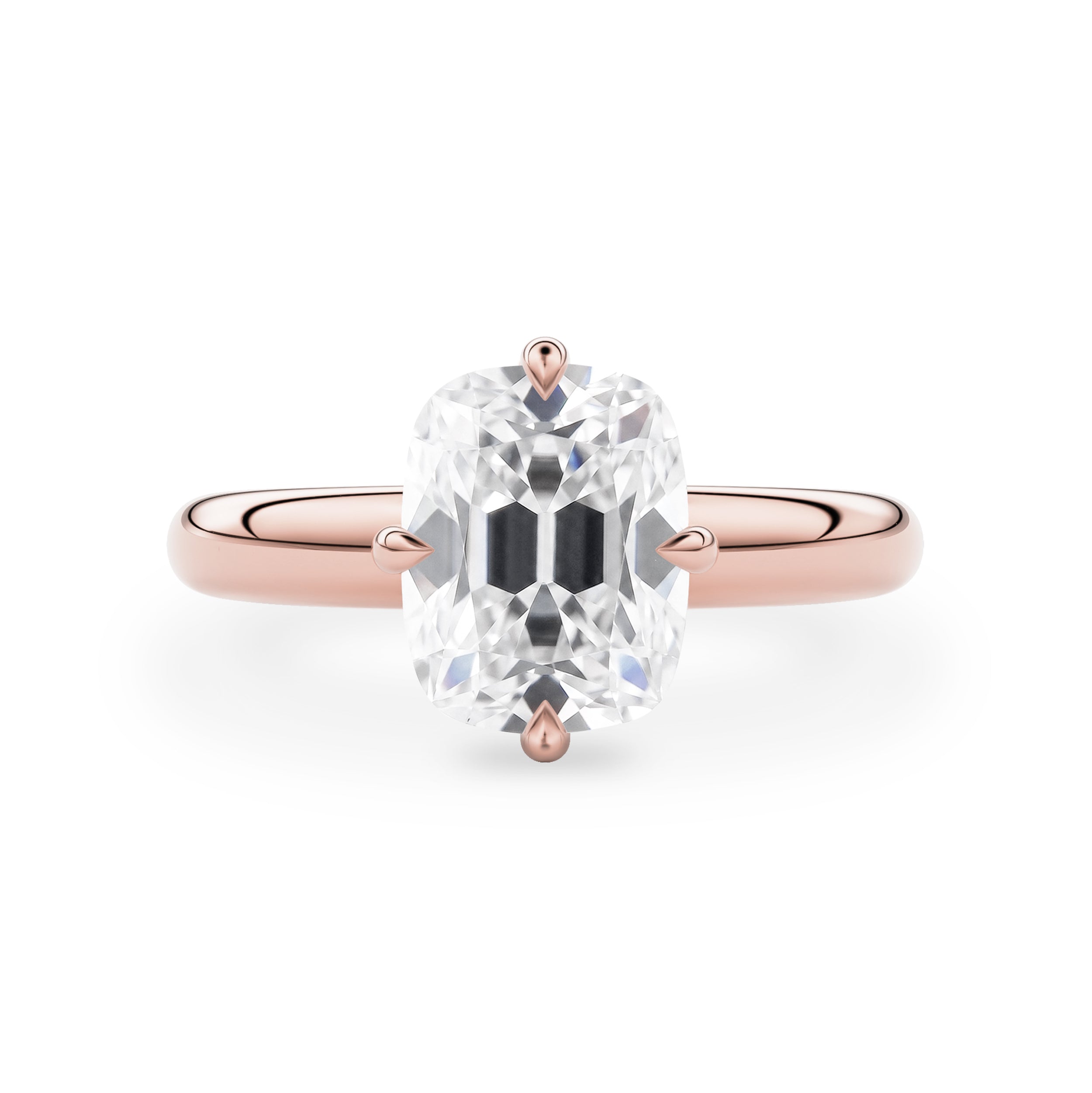 Eleanor Old Mine Elongated Cushion Moissanite Solitaire Engagement Ring
