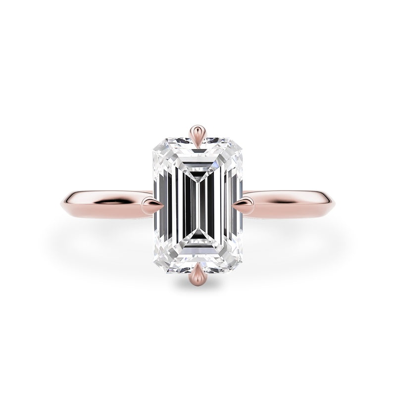 Jodie Compass Emerald Cut Hidden Halo Engagement Ring