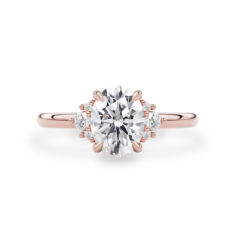 Banff Oval Solitaire Engagement Ring, Oval with Round Brilliant