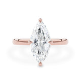 Maisy Marquise Solitaire Engagement Ring, Compass Oriented Prongs