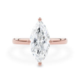 Maisy Marquise Solitaire Engagement Ring, Compass Oriented Prongs