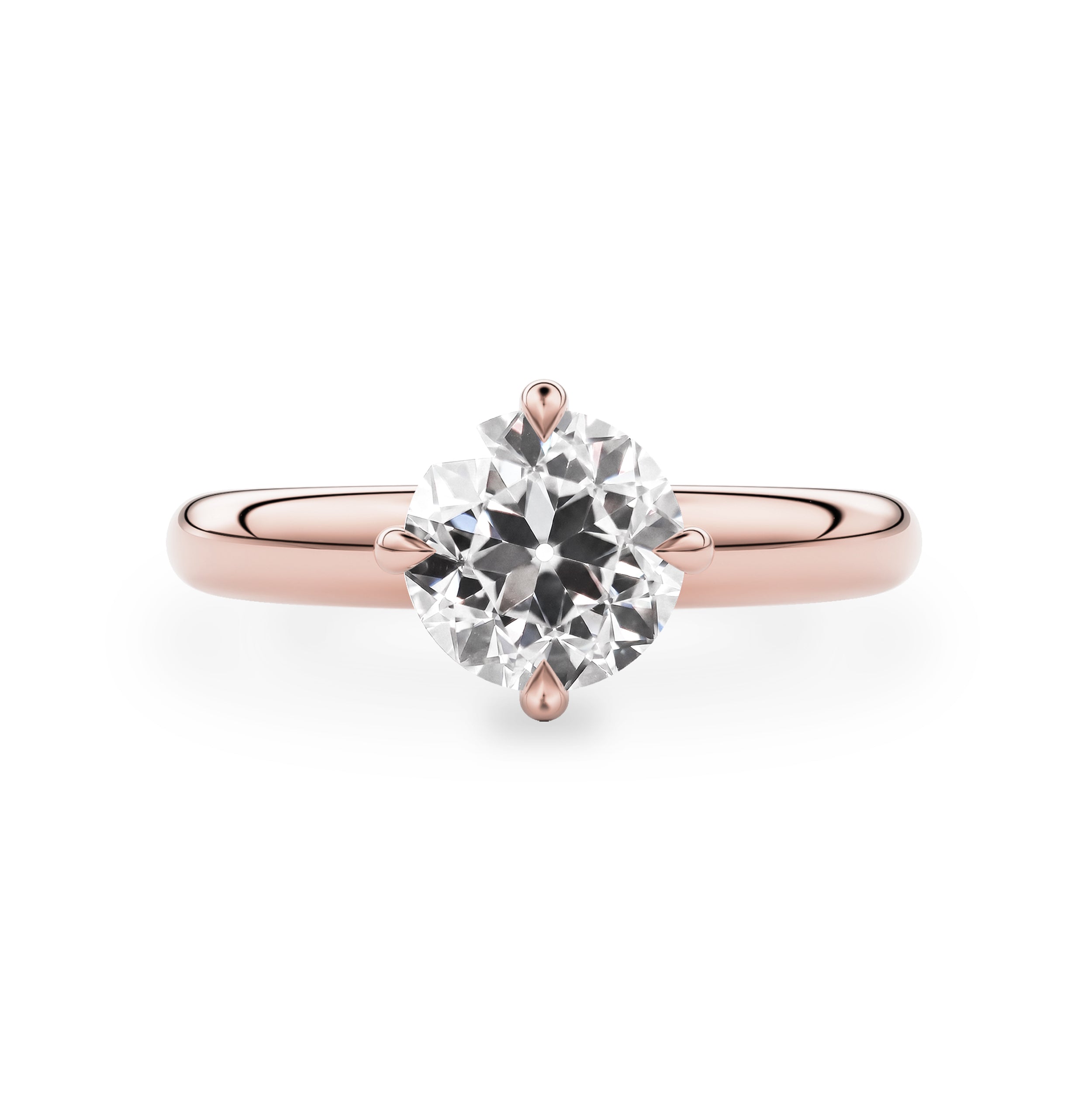 Eleanor Old European Moissanite Solitaire Engagement Ring