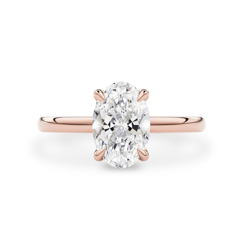 Chloe Oval Cut Hidden Halo Engagement Ring, Moissanite/Lab Grown Diamond