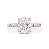 True Promise Oval Petal Pavé Engagement Ring, Moissanite/Lab Diamond