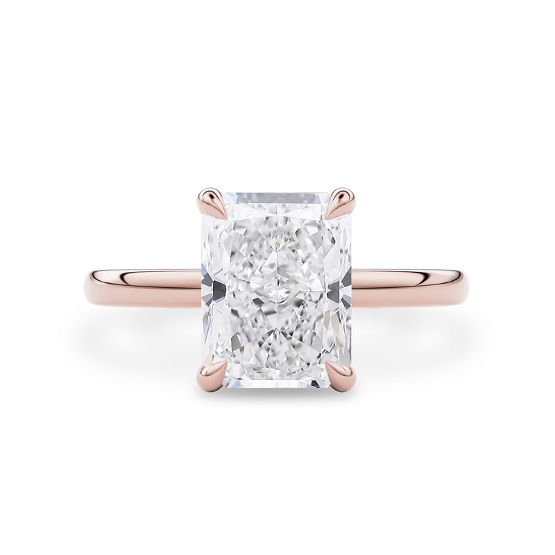 Mia Radiant Cut Hidden Halo Engagement Ring, High Set