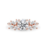 Round Anna's Dream Engagement Ring, Round Brilliant With Marquise