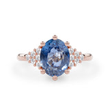 Emma Oval Natural Blue Sapphire Engagement Ring