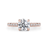 True Promise Round Petal Pavé Engagement Ring, Moissanite/Lab Diamond