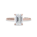 Vera Emerald Cut Solitaire Engagement Ring, Moissanite/Lab Grown Diamond