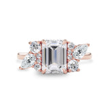 Meghan Emerald Cut Asymmetric Cluster Engagement Ring