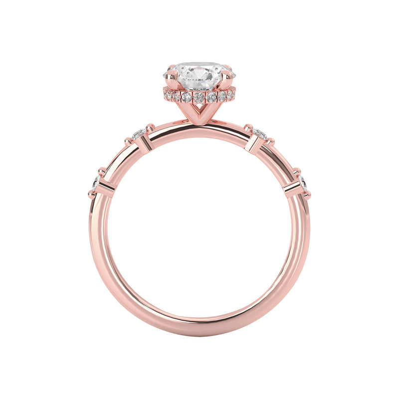 Audrey Round Hidden Halo Engagement Ring, High Set