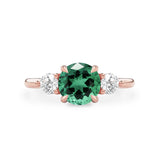 Sofia Round Lab Emerald Three Stone Engagement Ring