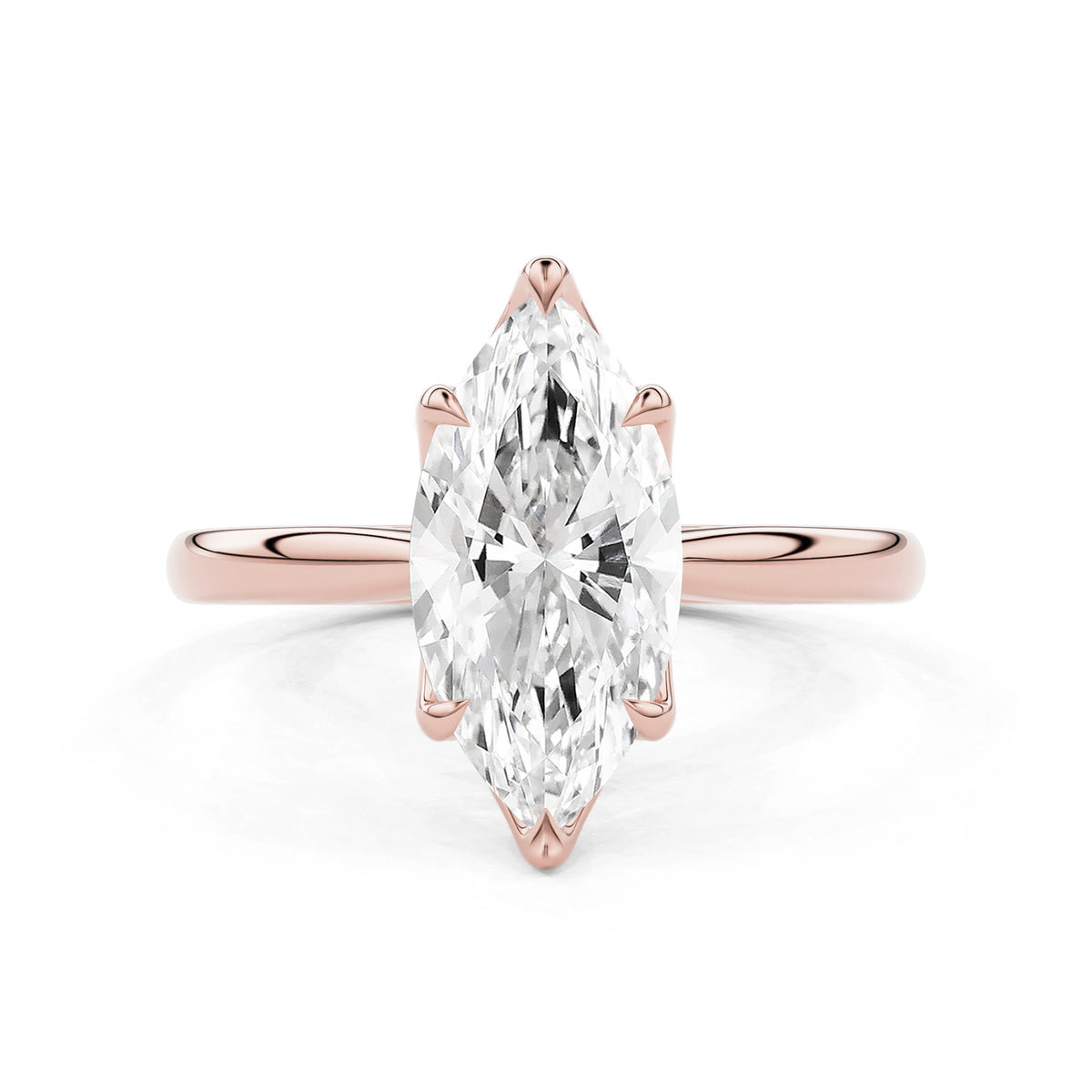 Marquise Purity Petal Solitaire Cathedral Engagement Ring