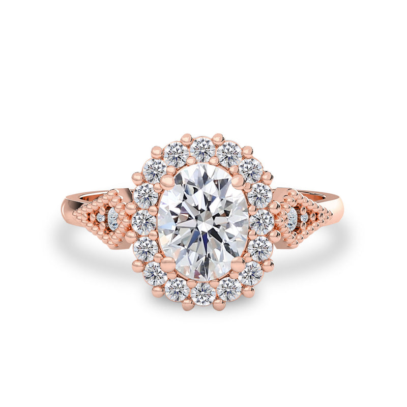 Vienna Diamond Star Cluster Halo Engagement Ring