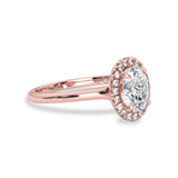 Stella Forever Halo Engagement Ring, Oval Cut With Pave