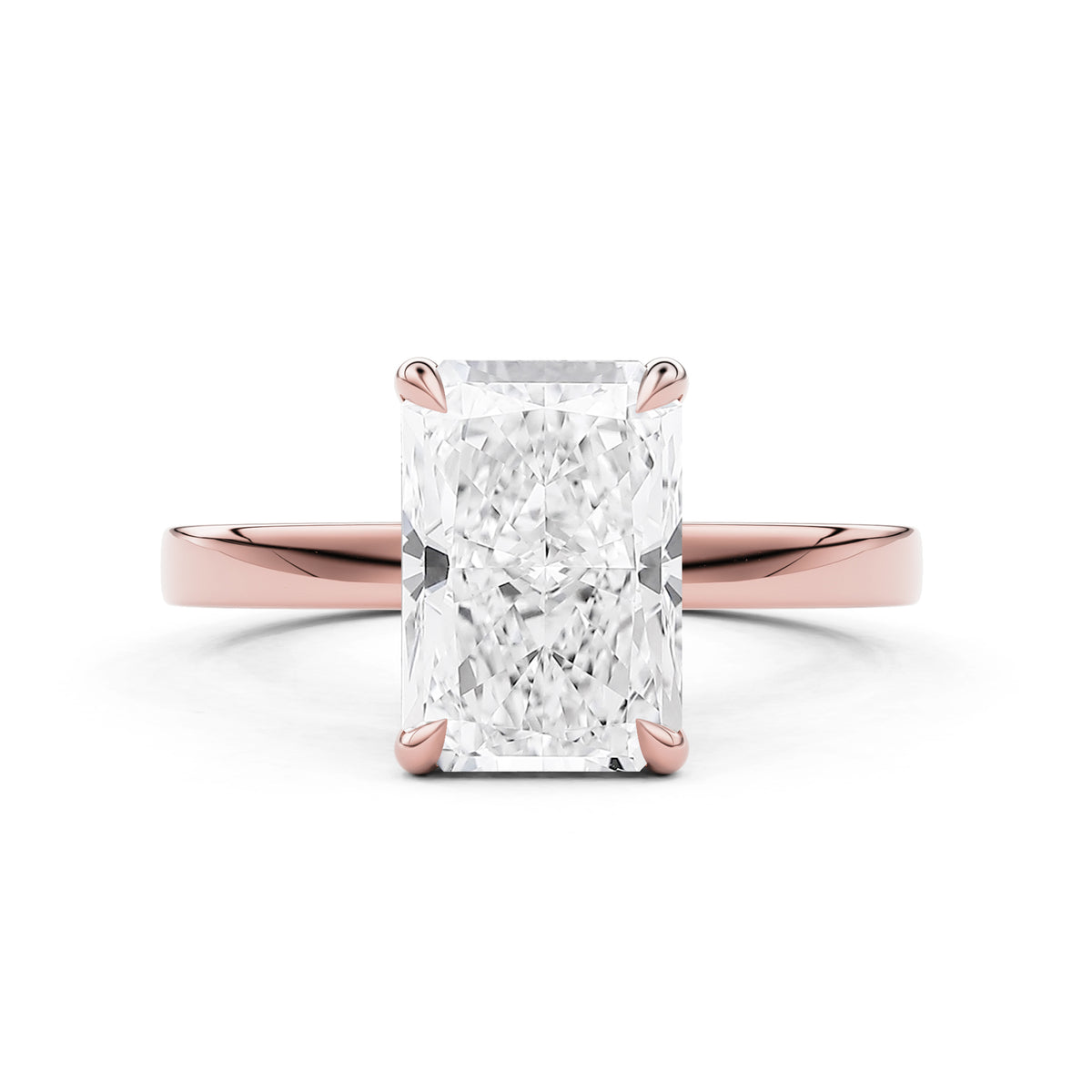 Serelle Radiant Cut Raised Hidden Halo Engagement Ring
